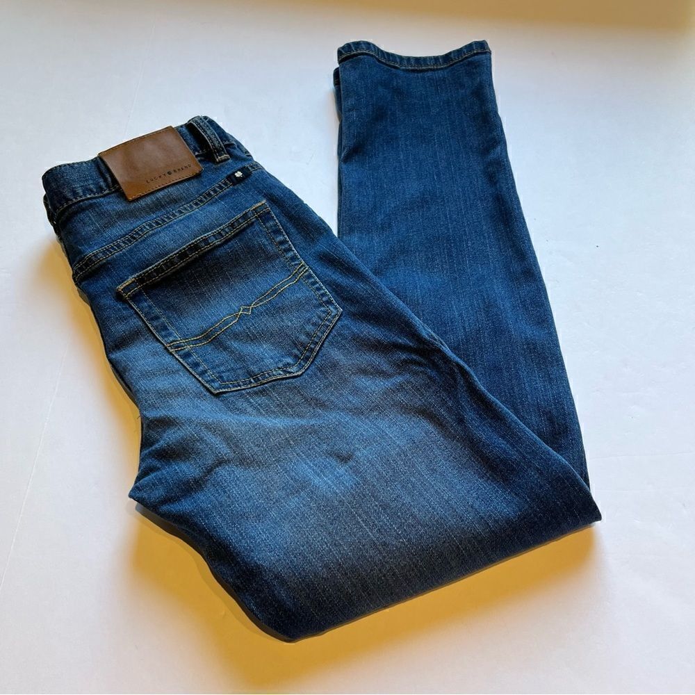 Lucky Brand Boys Blue Jeans Faded Size 16 Straight Leg